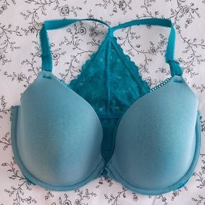 b.tempt'd by Wacoal Inspired Eyelet Front Close T-Shirt Bra in Turquoise,  34DDD